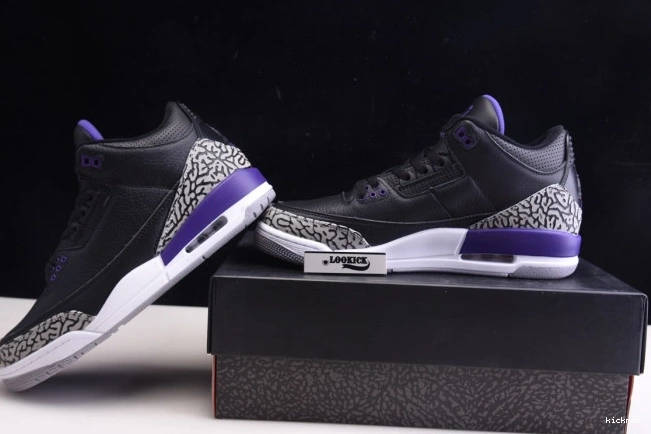 Rep Court Black CT8532-050 Air Jordan Purple Retro 3 0711